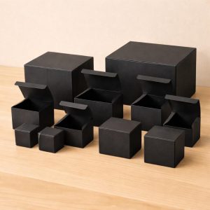Black Matte Square Gift Boxes: Retail Packaging, Party Favors - Set of 10